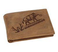 Greenburry Greenbury Leder-Geldbeutel mit Waidmannsheil Motiv I Geldbörse mit Jagd Motiv I Herren-Portmonne für Jäger Die Geschenkidee für Jäger