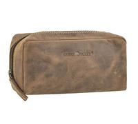 Greenburry Kosmetiktasche Kosmetiketui Leder Stitetui Schlamperetui Utilitycase Vintage antik braun