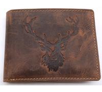 Greenburry Leder Geldbörse braun Vintage Animal Collection Hirschkopf Royal Stag 1705-RS-25