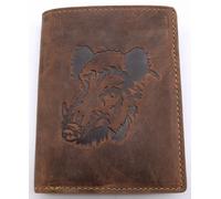 Greenburry Leder Geldbörse braun Vintage Animal Collection Wildschweinkopf 1701-Wild Boar-25