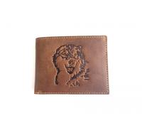 Greenburry Leder Geldbörse braun Vintage Animal Wolf Collection 1705-Wulf