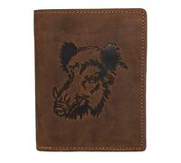Greenburry/Lefox 1 G701 Wild Boar Geldbörse Leder für Jagdliebhaber 25 braun