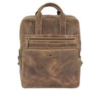 Greenburry Rucksack Leder 30x36cm Backpack Vintage braun Herren Damen A4 Format mit Notebookfach 27x28cm - braun Leder 1567-25