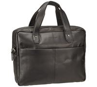 Greenburry Fiorentina Aktentasche Leder 37 cm Laptopfach schwarz