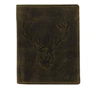 Greenburry VINTAGE 1701-RS-30 Leder Hirsch Geldbörse Portemonnaie Geldbeutel ROYAL STAG in Oliv - ModaStore de