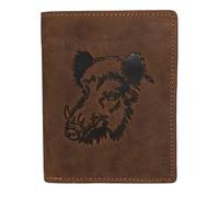 Greenburry VINTAGE 1701-Wild Boar-25 Leder Brieftasche , Portemonnaie , Geldbörse für Damen und Herren in Braun