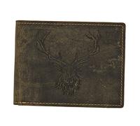Greenburry VINTAGE 1705-RS Leder Portemonnaie mit Hirsch ROYAL STAG Geldbörse Oliv - by ModaStore de