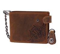 Greenburry Vintage Geldbörse Leder 12 cm braun (GB-1705AM-Skull-25)