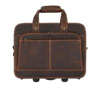 Greenburry Vintage 2 Rollen Businesstrolley 33 cm Laptopfach braun (1549-25)