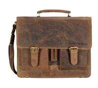 Greenburry Vintage Aktentasche Leder 40 cm Laptopfach braun (1722G-25)