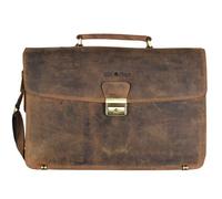 Greenburry Vintage Aktentasche Leder 40 cm Laptopfach braun (1718-25)