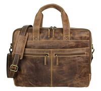 Greenburry Aktentasche Vintage Leder mit Notebookfach 43x34 cm Braun