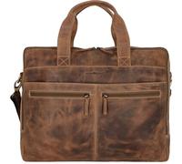 Greenburry Businesstasche Vintage Leder Officebag Aktentasche Briefcase braun 43x34cm mit Notebookfach