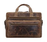 Greenburry Vintage Aktentasche Leder 43 cm Laptopfach braun