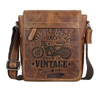 Greenburry Vintage Cafe-Racer Umhängetasche Leder 23 cm braun