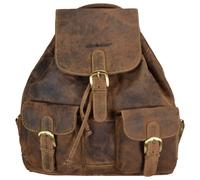 Greenburry Vintage Rucksack Leder Tasche braun | 30x36x10cm