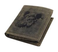 Greenburry Vintage 1701-WildBoar-30 Leder Geldbeutel mit Münzfach in oliv
