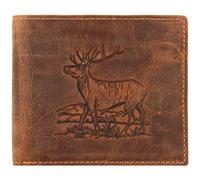 Greenburry Vintage 1702-Stag-3 Leder Geldbeutel mit Münzfach
