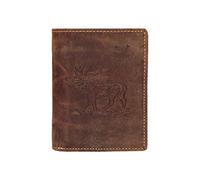 Greenburry Vintage Geldbörse Leder Portmonee mit Hirsch Motiv braun | Hochformat
