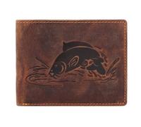 Greenburry Vintage Geldbörse mit Fisch-Prägung Leder 12 cm karpfen (TAS014830) braun