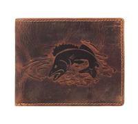 Greenburry Vintage Geldbörse mit Fisch-Prägung Leder 12 cm braun