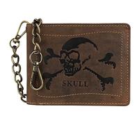 Greenburry Vintage Skull Geldbörse Leder 12 cm braun (1796-Skull-25)