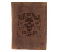 Greenburry Vintage Herren Leder Ausweis Etui Braun 16,5x12x1 cm