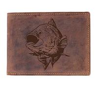 Greenburry Vintage Herren Leder Geldbörse Geldbeutel Braun 12,5x10x3,5 cm