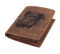 Greenburry Vintage Keiler Geldbörse Leder 9,5 cm braun (1701-Wildboar-25)