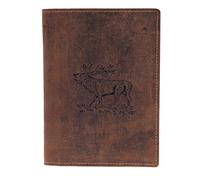 Greenburry Vintage Hirsch Ausweisetui Leder 12 cm antikbraun