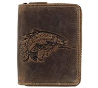 Greenburry Huntsman Geldbörse RFID Schutz Leder 10 cm braun