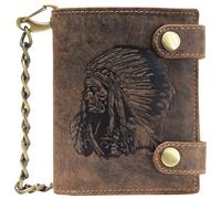 Greenburry Vintage Indian Geldbörse Leder 10 cm braun Herren