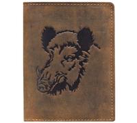 Greenburry Vintage Keiler Geldbörse Leder 9,5 cm braun (1701-Wildboar-25)