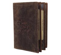 4 tlg. Ausweismappe 328B-Stag-brown