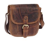 Greenburry Vintage Umhängetasche Leder 21 cm braun