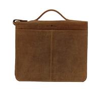 Greenburry Schreibmappe Vintage,1720-25, A4, braun, Echt Leder, mit Reißverschluss