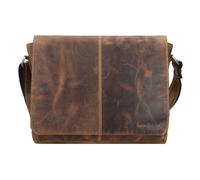 Greenburry Vintage Messenger Umhängetasche Leder 33 cm brown Herren