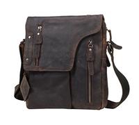 Greenburry Vintage Revolver Bag Leder Überschlagtasche braun | 24 x 29 x 6 cm