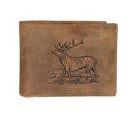 Greenburry Vintage Scheintasche Geldbörse extra Ausweisfach Leder braun Hirsch 1702-Stag-3-25