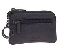 Greenburry Vintage Schlüsselmäppchen Schwarz Etui 12x9,5x0,5cm Ledermäppchen Schlüsseltasche Schlüsseletui