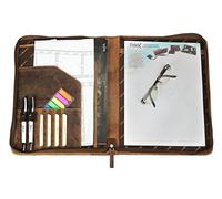 Greenburry Vintage Schreibmappe Leder Konferenzmappe A4 braun | 34,5x26x3cm