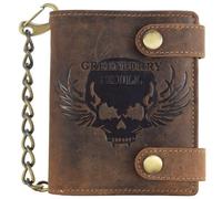 Greenburry Vintage Skull Geldbörse Leder 10 cm braun (1796A-Skull-25)