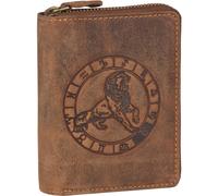 Greenburry Vintage Sternzeichen Geldbörse Leder 10 cm Löwe Herren