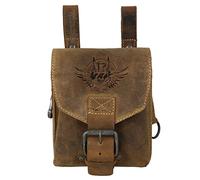Greenburry Biker Gürteltasche Leder Bauchtasche Hüfttasche Tasche Rolf Vintage antikbraun 2 Fächer groß 1754HM-25