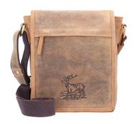 Greenburry Vintage Umhängetasche Leder 20 cm brown (1748A-Stag-3)
