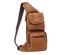 Greenburry Vintage Umhängetasche Leder 26 cm brown (1612-25)
