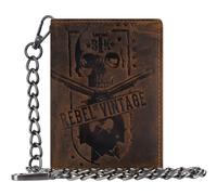Greenburry Vintage Skull Leder Biker Geldbörse mit Kette SK-1796A-25