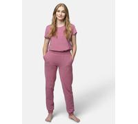 greenjama Damen Hose in weicher Sweat Qualität, GOTS-zertifiziert Grape (Rosa) 44