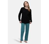 greenjama Damen Langarm-Shirt aus Derby-Rib, aus Bio Baumwolle und GOTS zertifiziert Black/Schwarz 42