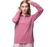 greenjama Damen Langarm-Shirt mit Polo-Kragen, GOTS-zertifiziert Grape 36